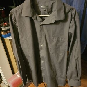 Gray Button-Up Shirt, XL 17-17.5, 34-35 (LIKE NEW)